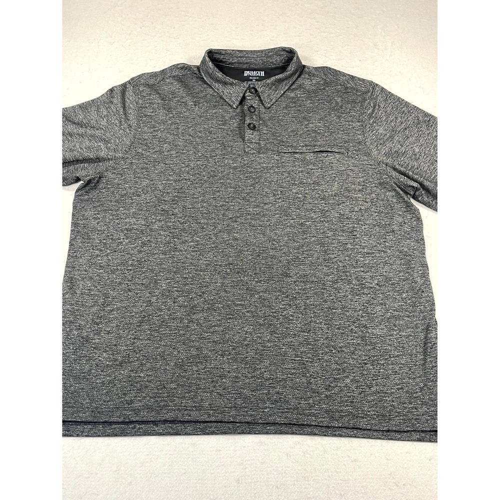 Duluth Trading Co Tee Polo Shirt Mens XL Gray Relaxed Fit High Low Hem Tennis